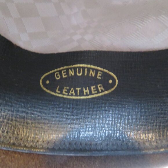 Biltmore Velurin Dark Brown Leather Fedora Hat Mens 7 1/8 Vintage Brim USA - Picture 10 of 12